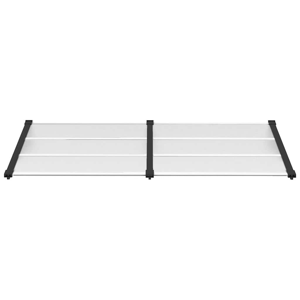 Skjermtak svart og gjennomsiktig 199x90 cm polykarbonat