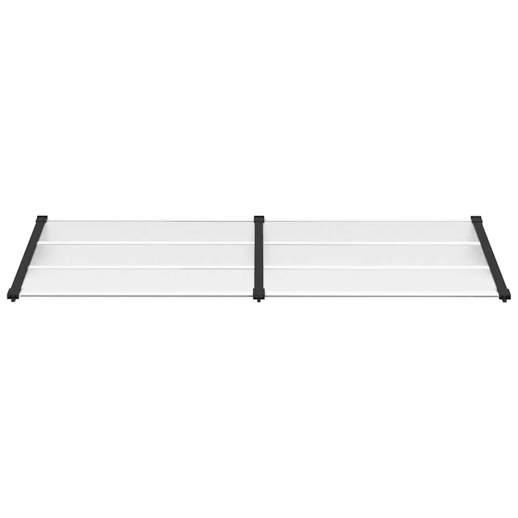 Skjermtak svart og gjennomsiktig 239x90 cm polykarbonat