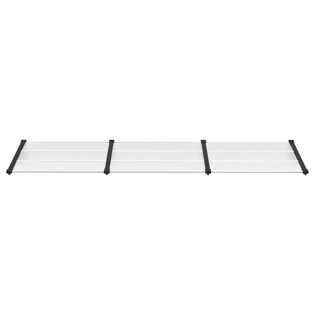 Skjermtak svart og gjennomsiktig 297,5x90 cm polykarbonat