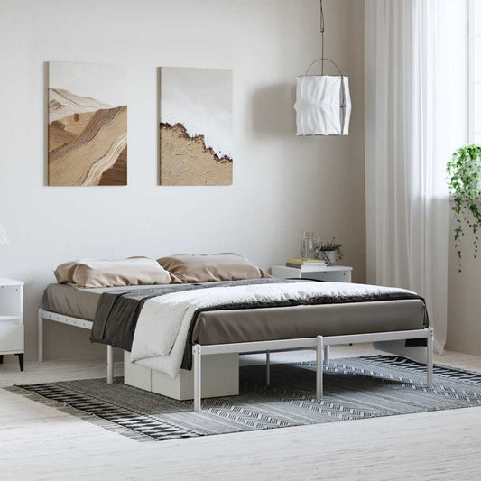 Bed frame in white metal 135x190 cm