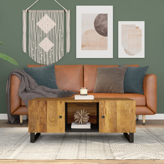Coffee table 100x54x40 cm solid mango wood and engineered wood