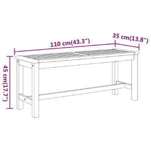 Hagebenk 110x35x45 cm heltre akasie