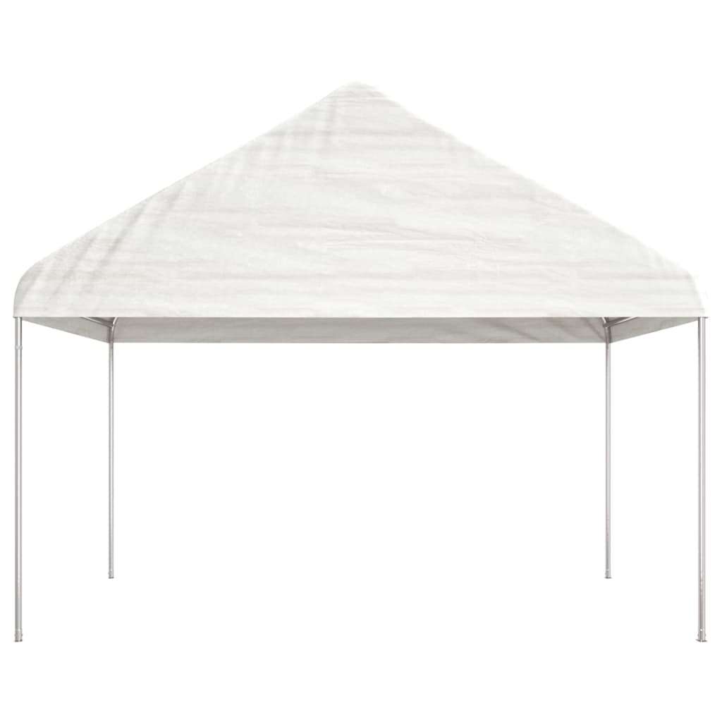 Paviljong med tak hvit 6,69x4,08x3,22 m polyetylen