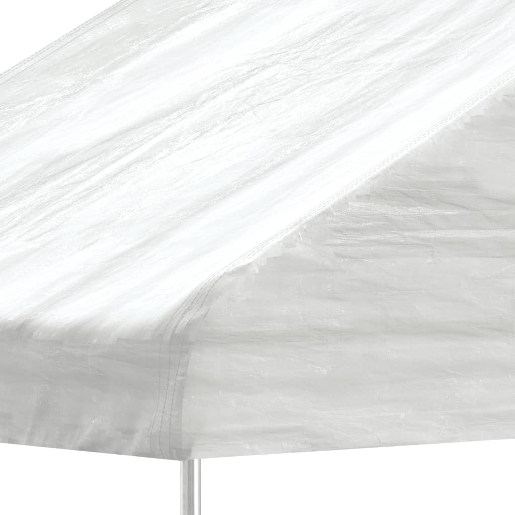 Paviljong med tak hvit 6,69x4,08x3,22 m polyetylen