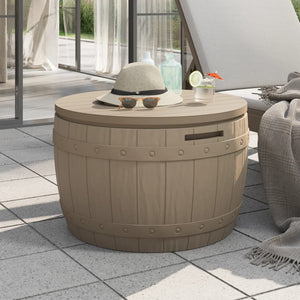 Garden storage box 3-in-1 light brown polypropylene