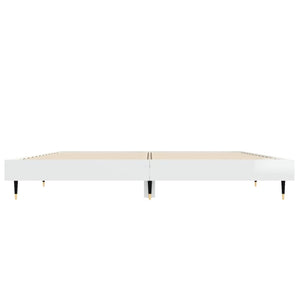 Sengeramme høyglans hvit 135x190 cm konstruert tre
