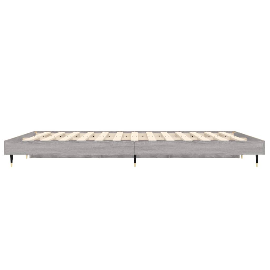 Sengeramme grå sonoma 135x190 cm konstruert tre