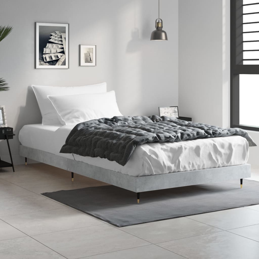 Sengeramme betonggrå 90x190 cm konstruert tre