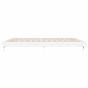 Sengeramme høyglans hvit 160x200 cm konstruert tre