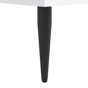 Sengeramme høyglans hvit 160x200 cm konstruert tre