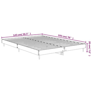 Sengeramme høyglans hvit 140x190 cm konstruert tre