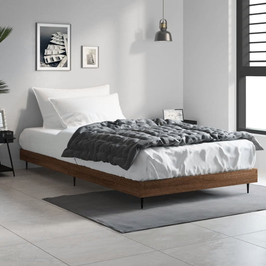 Sengeramme uten madrass brun eik 90x190 cm konstruert tre
