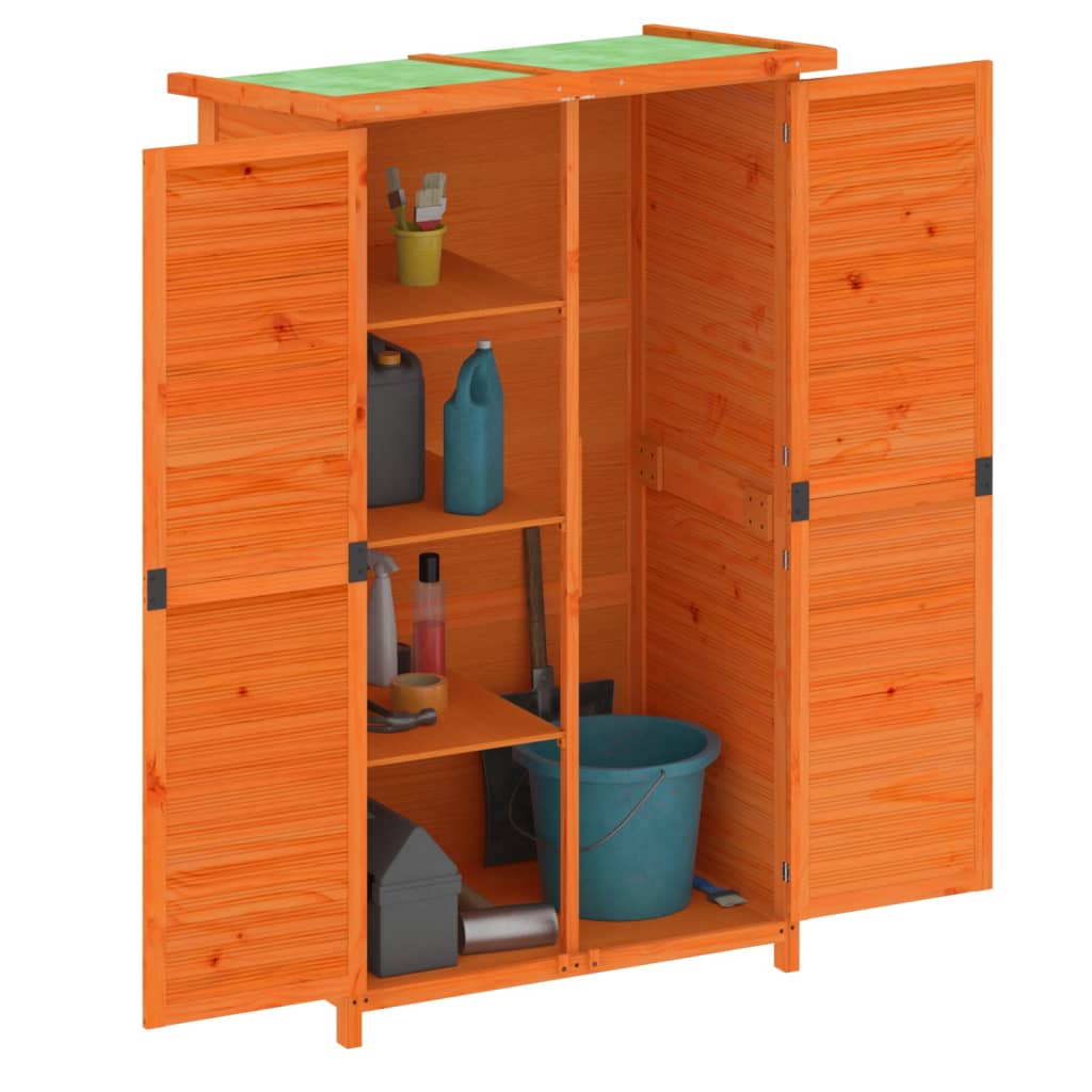 Hageredskapsbod brun 83x57x140 cm heltre furu