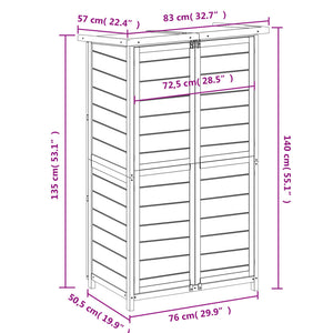 Hageredskapsbod brun 83x57x140 cm heltre furu