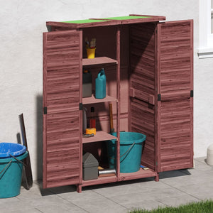 Garden tool shed mocca 83x57x140 cm solid pine wood