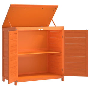 Garden tool shed set 2 pcs brown solid pine