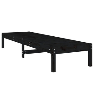 Solsenger 2 stk svart 199,5x60x74 cm heltre furu