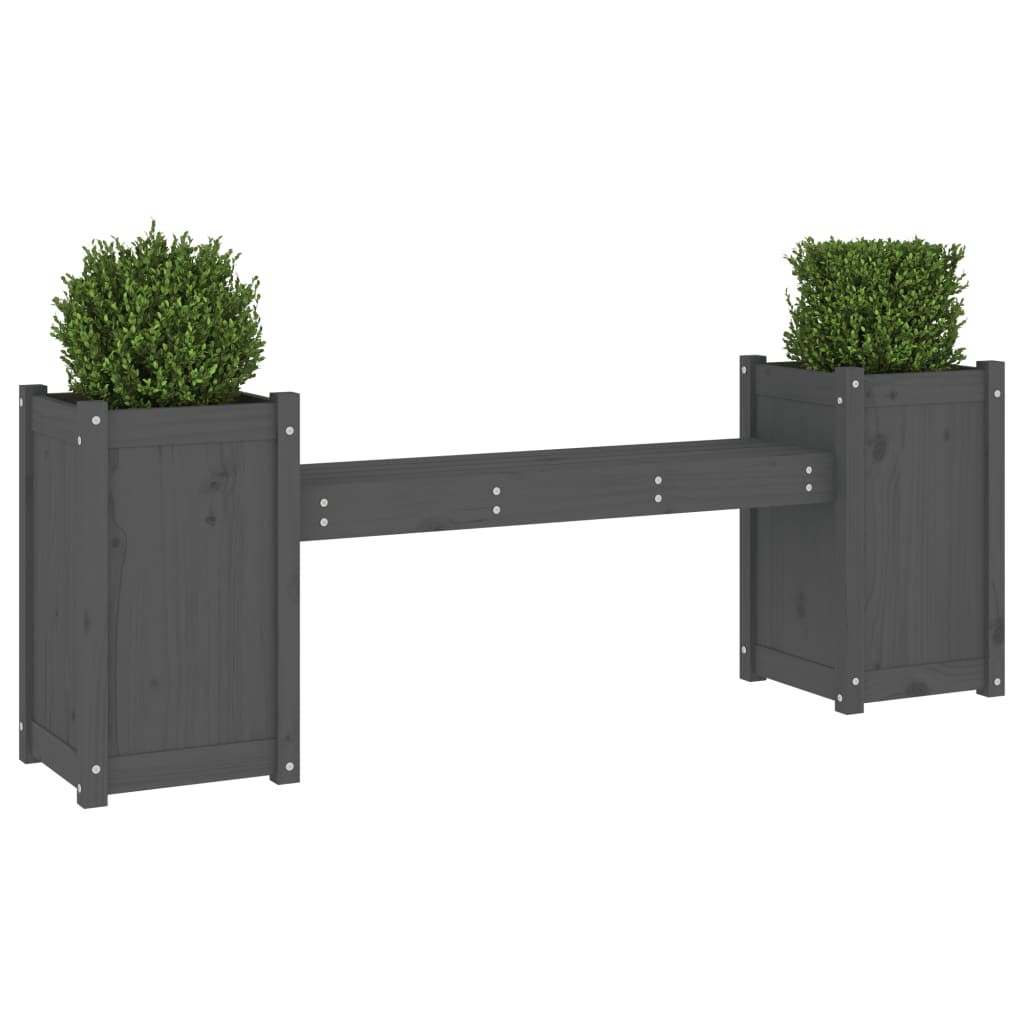 Plantebenk grå 180x36x63 cm heltre furu
