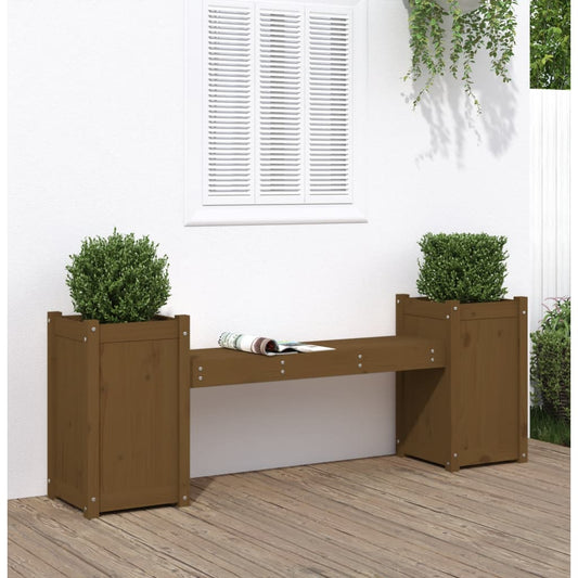 Plantebenk honningbrun 180x36x63 cm heltre furu