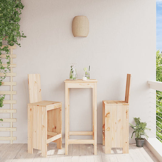 Bar stools 2 pcs 40x42x120 cm solid pine wood