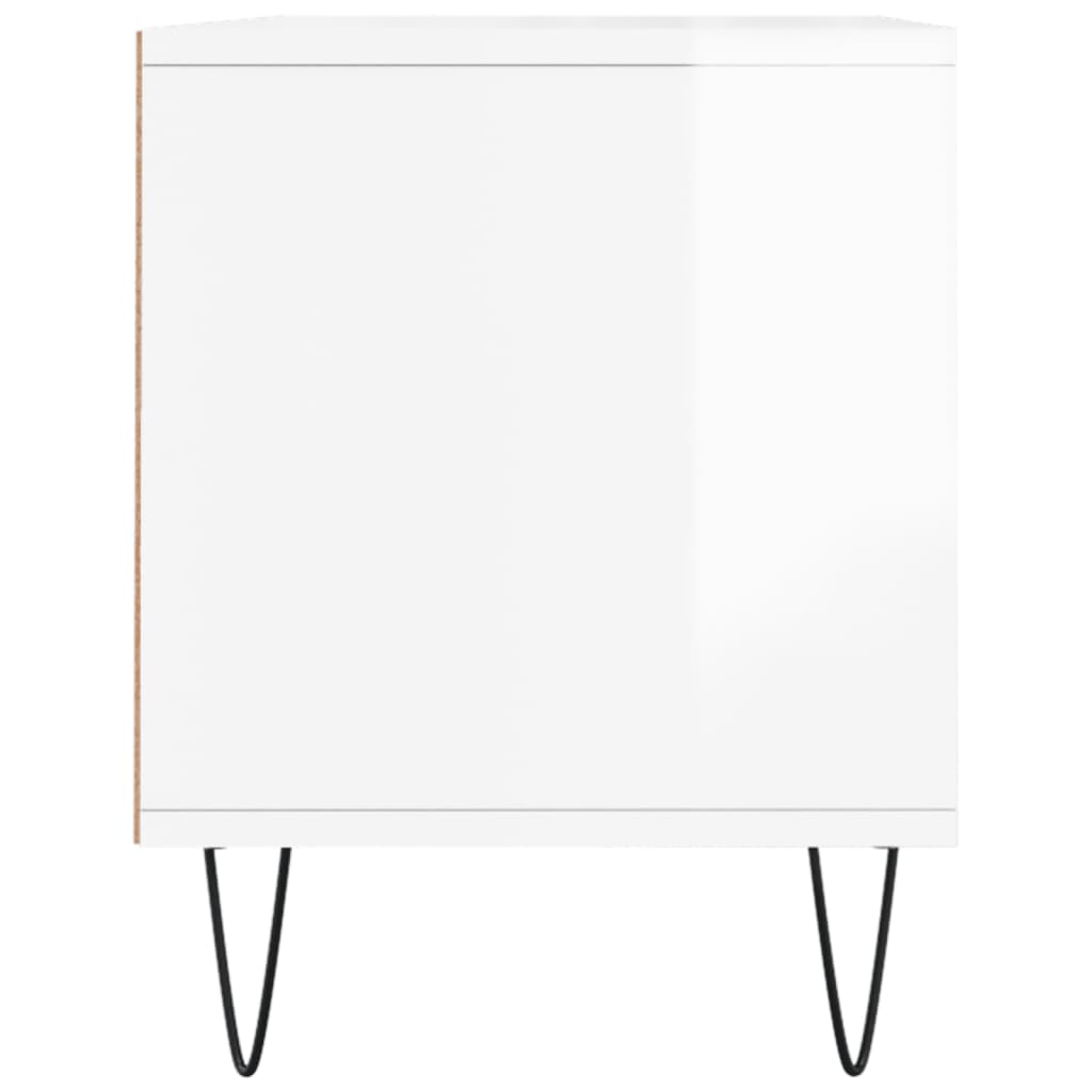TV-benk høyglans hvit 100x34,5x44,5 cm konstruert tre