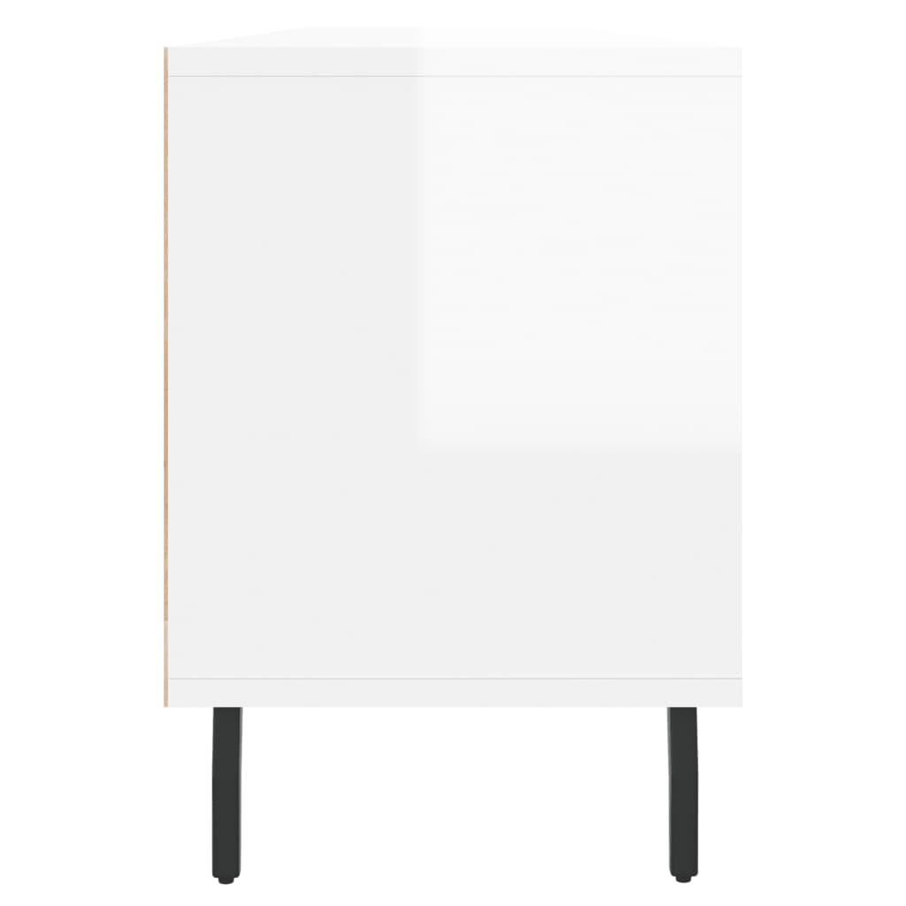 TV-benk høyglans hvit 150x30x44,5 cm konstruert tre