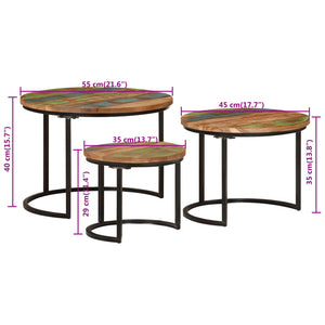 Stablebord 3 stk gjenvunnet heltre