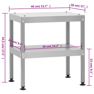 Bord for røykgrill 40x28x44,5 cm galvanisert stål