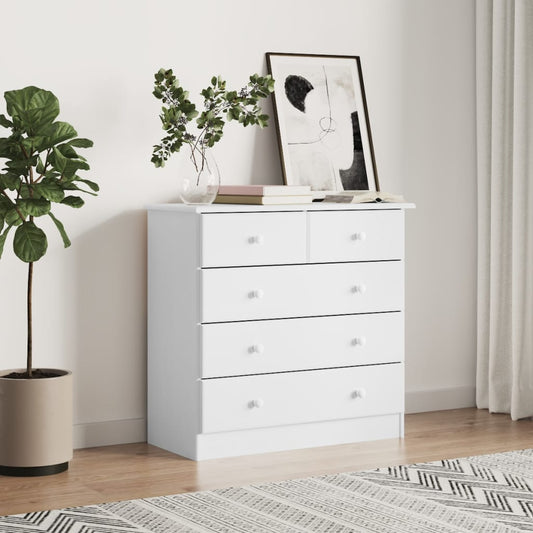 Kommode ALTA hvit 77x35x73 cm heltre furu