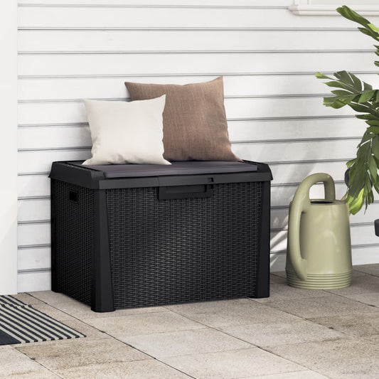 Cushion box with seat cushion anthracite 125 L PP