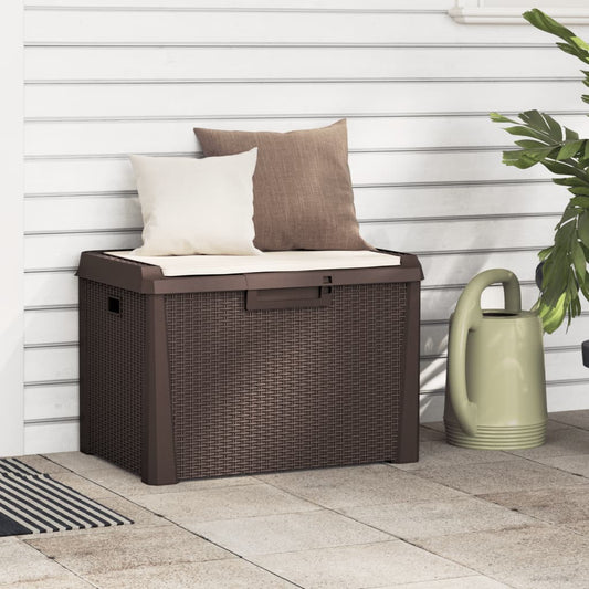 Cushion box with seat cushion brown 125 L PP