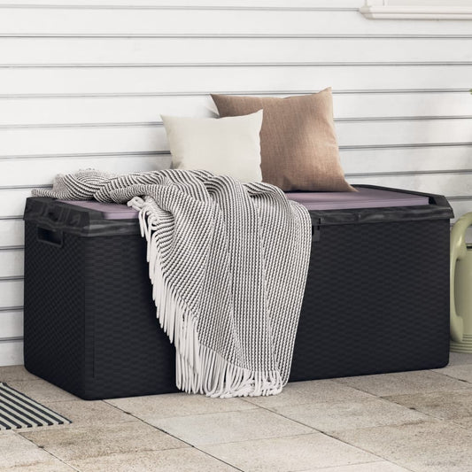 Cushion box with seat cushion anthracite 350 L PP