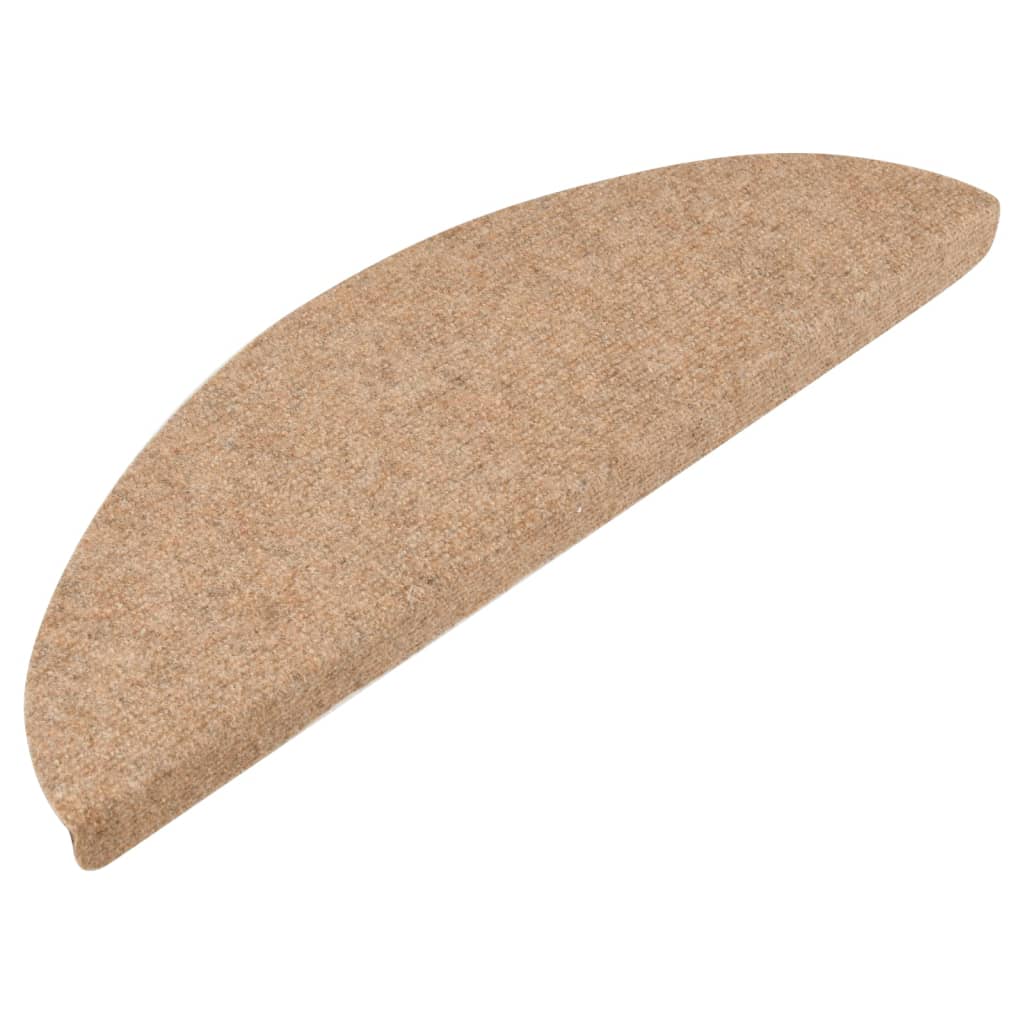 Selvklebende trappematter 10 stk beige 65x22,5x3,5 cm