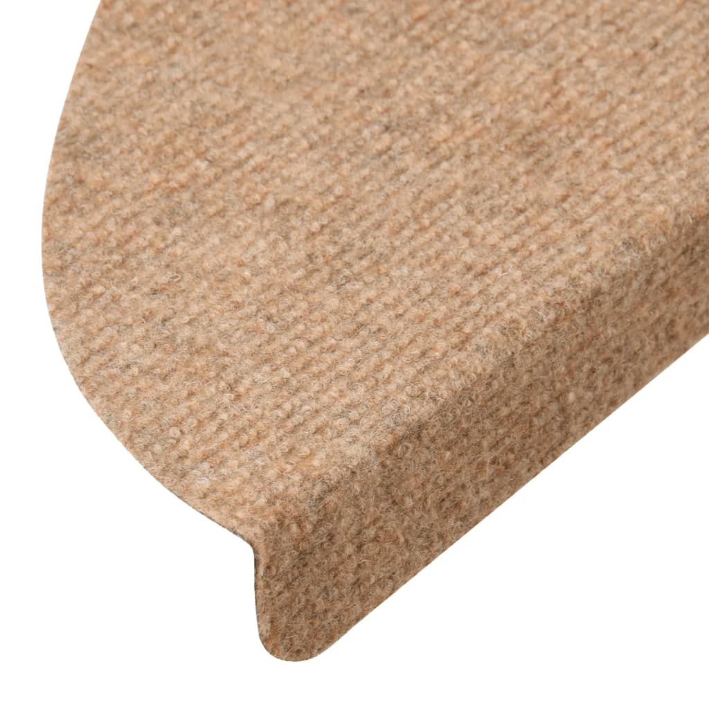 Selvklebende trappematter 10 stk beige 65x22,5x3,5 cm