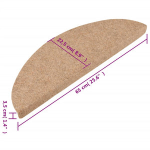 Selvklebende trappematter 10 stk beige 65x22,5x3,5 cm