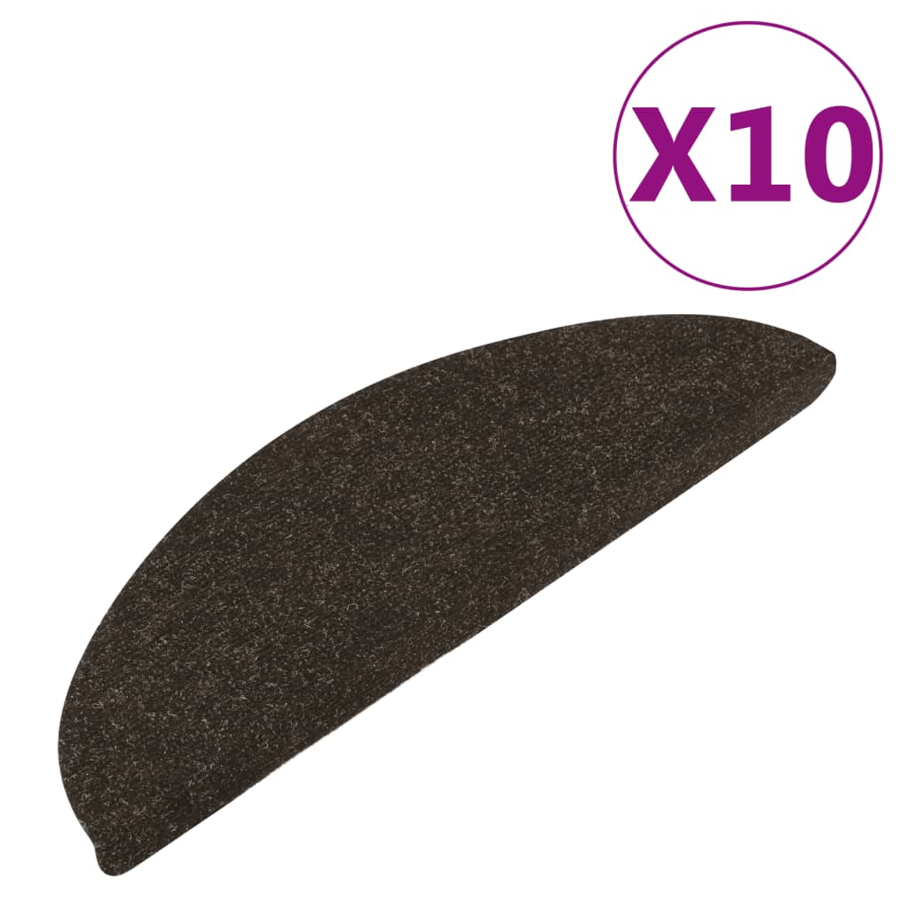 Selvklebende trappematter 10 stk antrasitt 56x17x3 cm