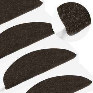 Selvklebende trappematter 10 stk antrasitt 56x17x3 cm