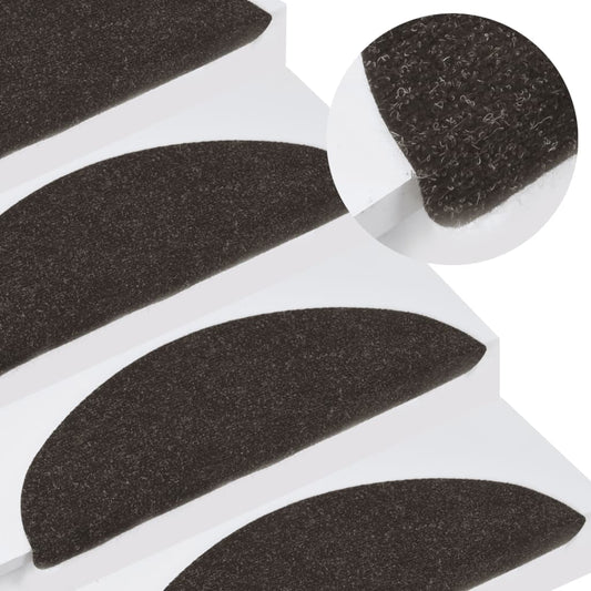 Selvklebende trappematter 10 stk svart 56x17x3 cm