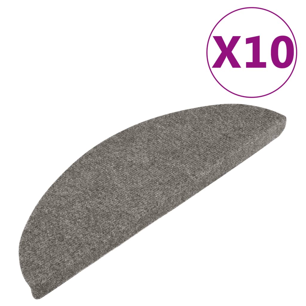 Selvklebende trappematter 10 stk grå 65x22,5x3,5 cm