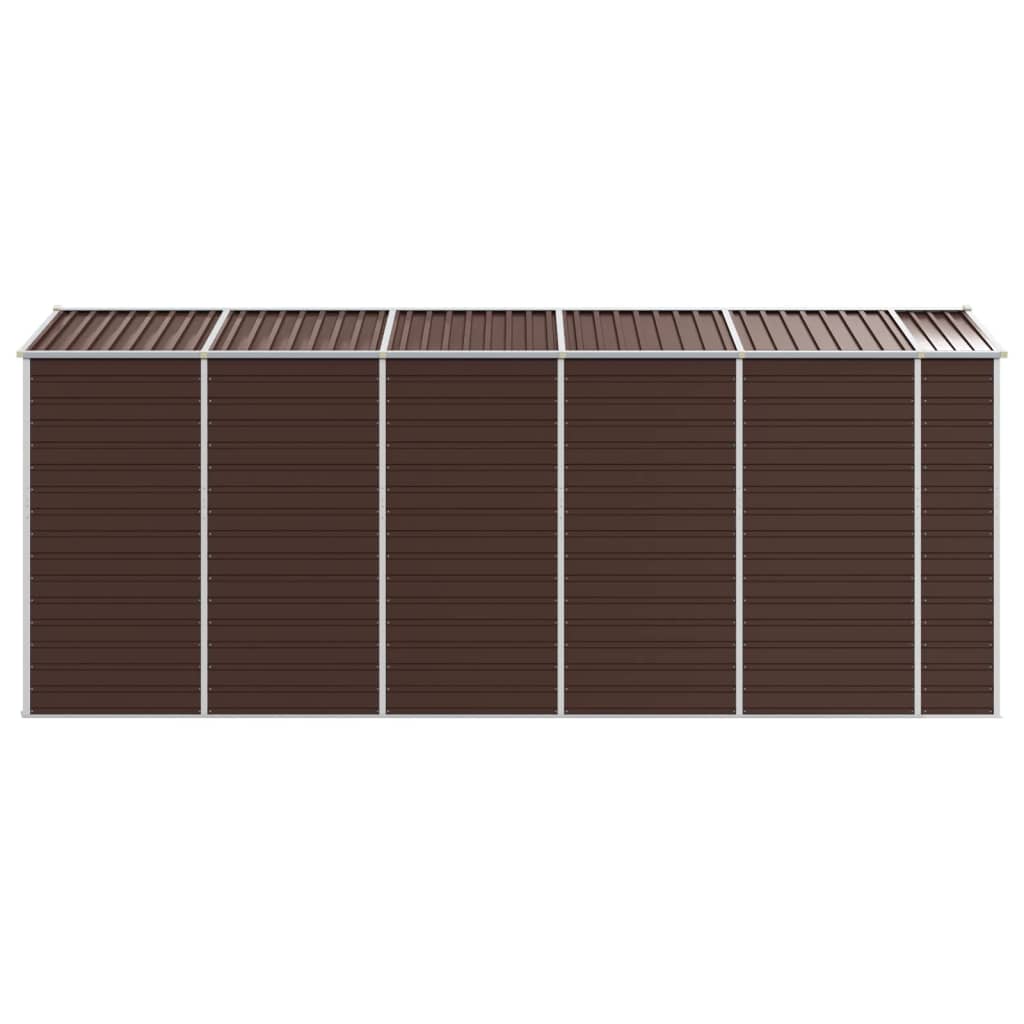 Hageskur brun 191x470x198 cm galvanisert stål