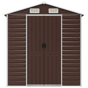 Hageskur brun 191x725x198 cm galvanisert stål
