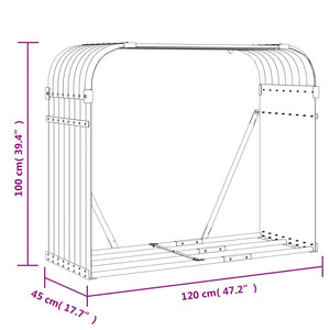 Vedholder grønn 120x45x100 cm galvanisert stål
