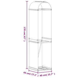 Vedholder sølv 40x45x170 cm galvanisert stål