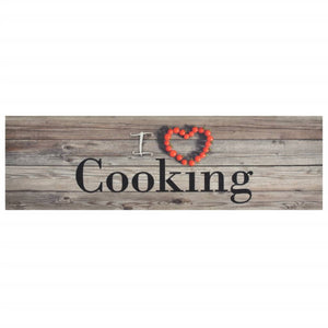 Kjøkkenteppe vaskbar cooking grå 45x150 cm fløyel