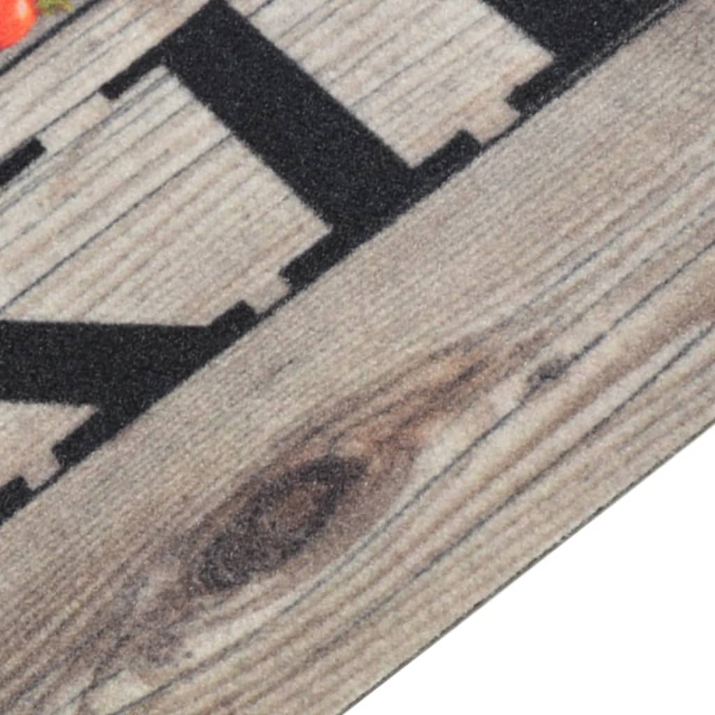 Kjøkkenteppe vaskbar cooking grå 45x150 cm fløyel