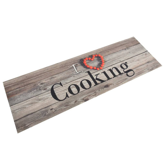 Kjøkkenteppe vaskbar Cooking grå 60x180 cm fløyel