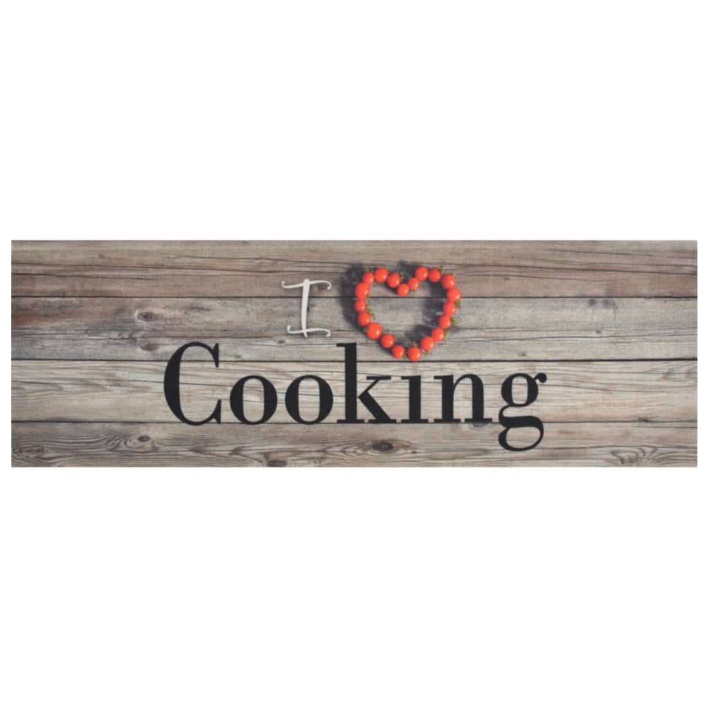 Kjøkkenteppe vaskbar Cooking grå 60x180 cm fløyel