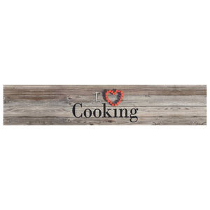 Kjøkkenteppe vaskbar Cooking grå 60x300 cm fløyel
