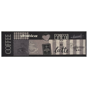 Kjøkkenteppe vaskbar kaffe svart 45x150 cm fløyel
