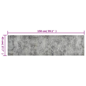 Kjøkkenteppe vaskbar Beton 45x150 cm fløyel